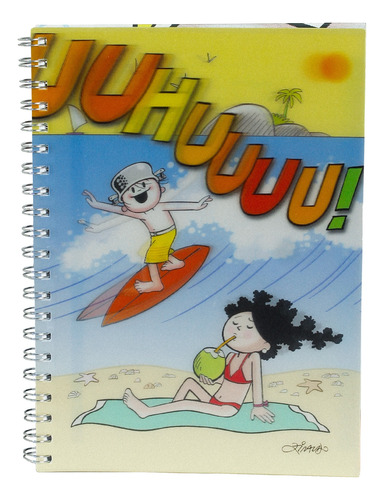 Caderno Universitário 3d, Menino Maluquinho Surf, 96 Folhas 