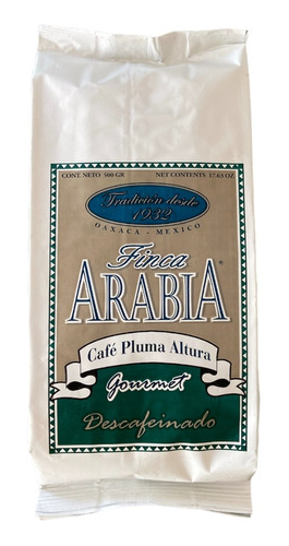 Cafe Finca Arabia Gourmet 500g Molido Oaxaca Descafeinado