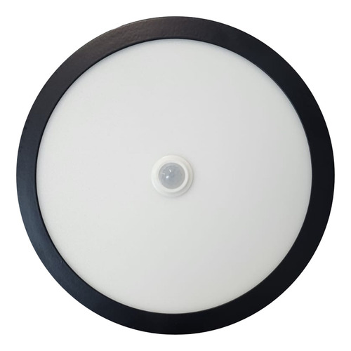 Pack 3 Panel Redondo Led Eco Sobrepuesto Negro Sensor 12w