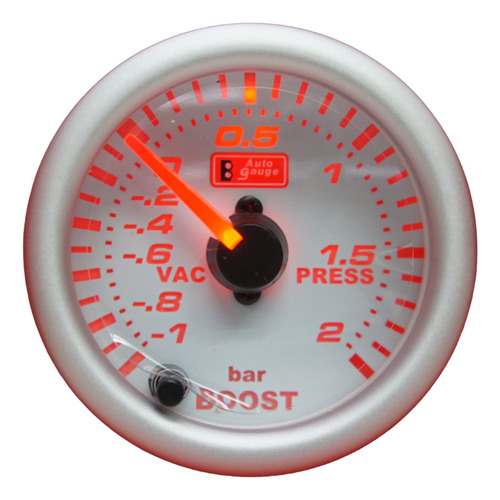 Reloj Presión De Turbo Bar Fondo Blanco 7 Colores Autogauge