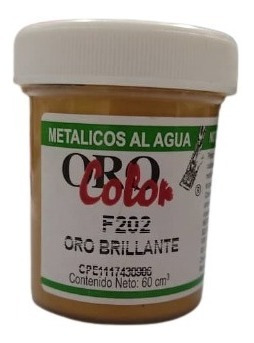 Pintura Metálicos Al Agua Oro Brillante 60 Cc Oro Color