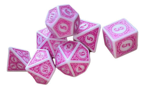 2 Juego De Dados Poliédricos 7x, Juguetes De Rosa