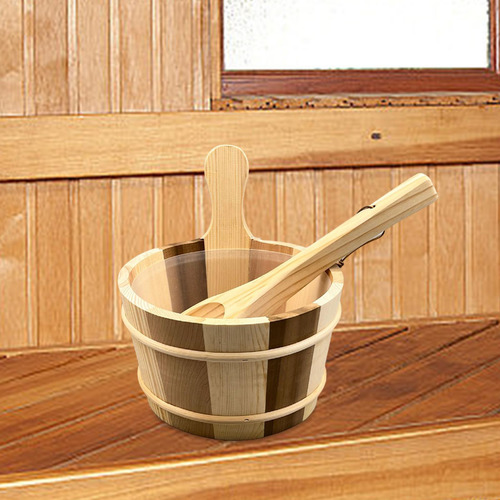 Barril Y Cucharón De Madera Para Sauna, Herramienta De