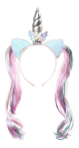 Imagem 3 de 9 de Fantasia Infantil Unicórnio Com Arco De Chifre Cabelo E Asas