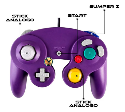 Control Joystick Alambrico Compatible Con Nintendo Gamecube