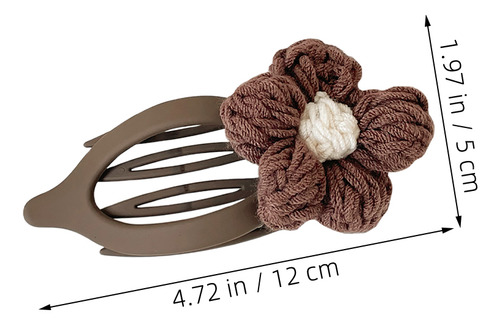 Pinza De Pelo Tejida Con Forma De Flor, 3 Piezas: Ganchillo,