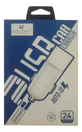 Cargador Carro Kouders Kod-1004 Doble Usb 2en1 Micro Usb