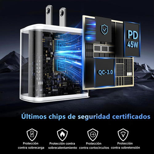 Cerobby® Cargador Para Samsung 45w Cargador Rapida Tipo C Compatible Con Samsung S23 S24 S25 Ultra A56 A36 A55 A54 A35 A34 Carga Rápida Pd 45w 2metros 2 Piezes