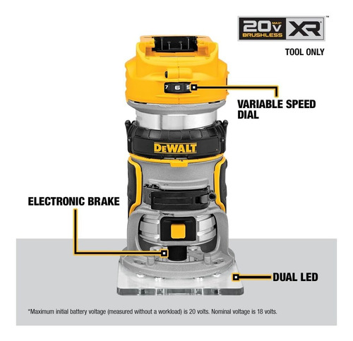 Enrutador Dewalt Max Xr Compact De 20 V