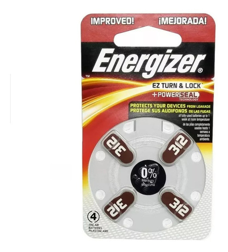 Pila Energizer Az 312 X 20unidades Audifono Audiologia