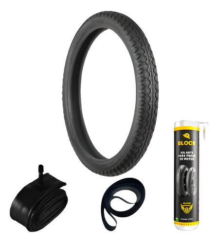 Kit Pneu 60/100-17 Tiger Technic + Cinta + Câmara + Selante