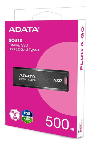 Disco Sólido Externo 500gb Adata Sc610 Interfaz Usb 3.2 Nnet Negro