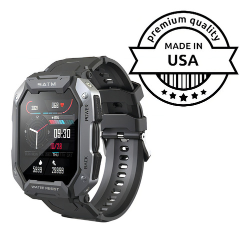 Smartwatch Militar C20 Prova D´agua Ip68 5atm Cor da caixa Preto Cor da pulseira Preto Cor do bisel Preto