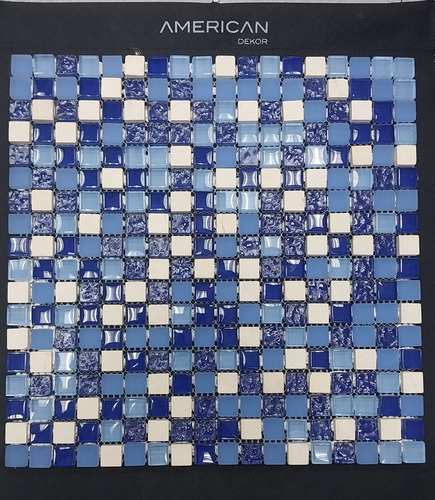 Ats Malla-mosaico Teseo Blue Azul Claro-oscuro Vidrio 30x30