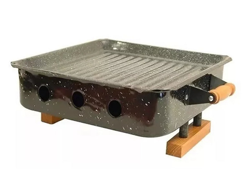 Brasero De Mesa Premium Con Asas De Madera Oferta Parrilla