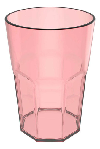 Kit 12 Copos Plásticos Rosa Quartzo 400ml Água Suco Bebidas