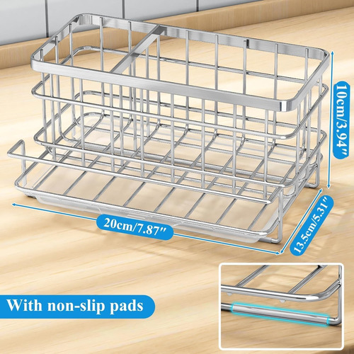 Organizador De Fregadero De Cocina, Soporte De Esponja De Ac