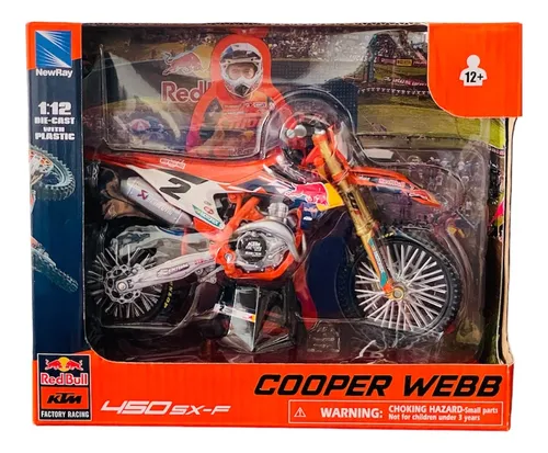 Modelo A Escala Ktm 450 Sx-f Red Bull Cooper Webb Motocross