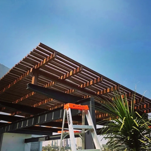 Cuadrado Pérgola Decorativo 2x2 Zeromadera (2 Pzas 1.5mts) Color Madera