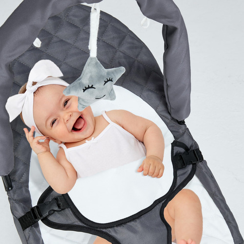 Asiento Portátil Para Bebés 0 A 18 Meses Color Gris