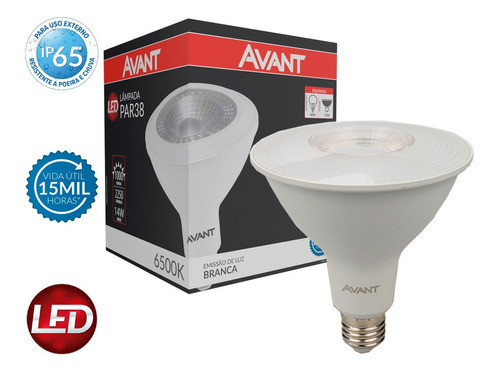 Lampada Par38 Led 14w Branco Frio 6500k Bivolt E27 Avant Cor da luz Branco-frio 110V/220V