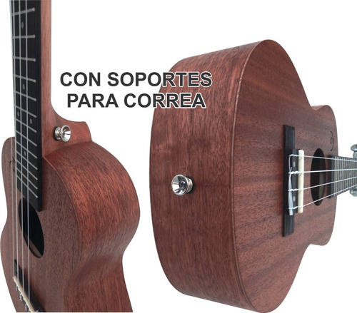 Imagen 8 de 10 de Ukelele Tenor Dy Mahogany Caoba Cuerdas Afinador Correa