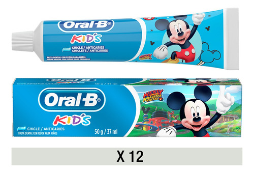Oral B Kids Kit X12 Pasta Dental Con Fluor Para Niños Mickey