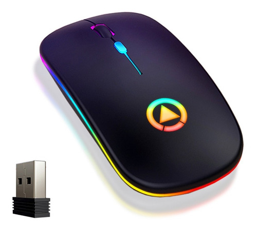Imagen 1 de 7 de Portátil Recargable Ratón Inalámbrico 2.4g Mouse Silencio