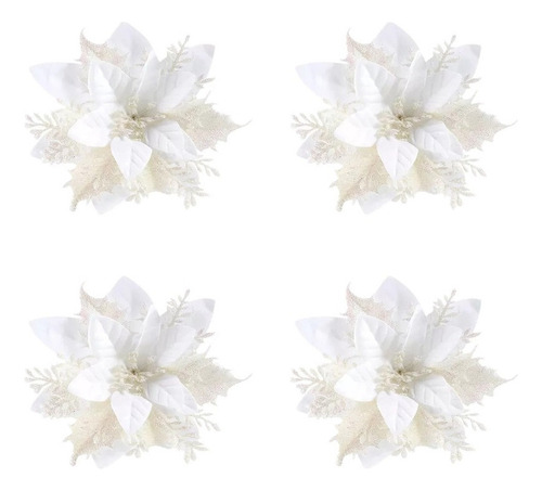 Jj A Cb W 12 Piezas Flores Brillo De Árbol De Navidad