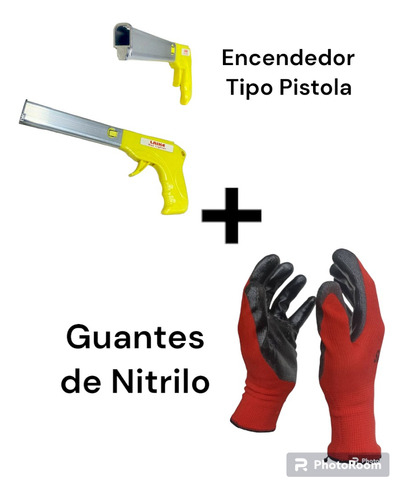 Yesquero Encendedor Tipo Pistola + Regalo Guantes De Nitrilo