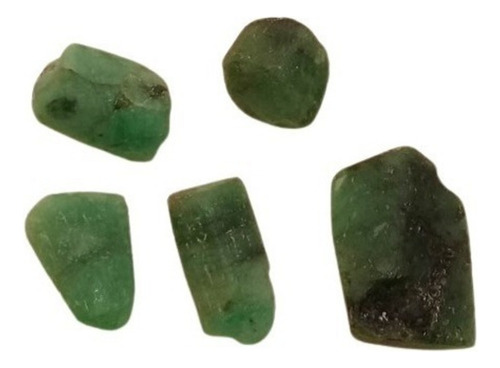 Esmeralda Rolada 45.00 Cts Bruto Kit 05 Pedras Selenita A Verde Translucido Cor Forte Pedra Preciosa Extra Da Bahia Garantia Eterna