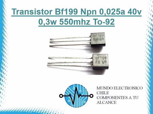 2 X Transistor Bf199 Npn 0,025a 40v 0,3w 550mhz To-92