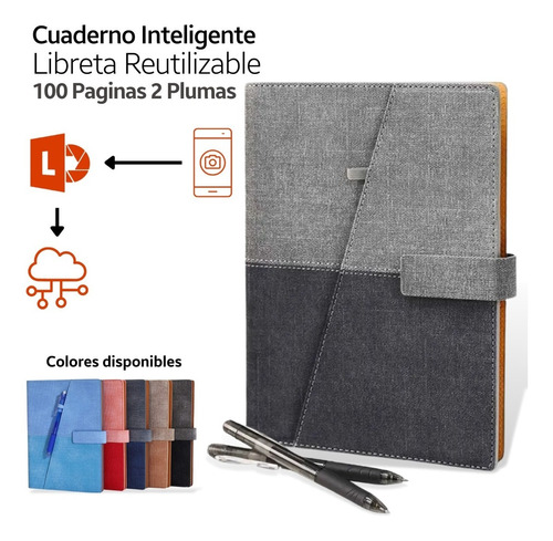 Cuaderno Inteligente Reutilizable Libreta 100 Pag 2 Plumas