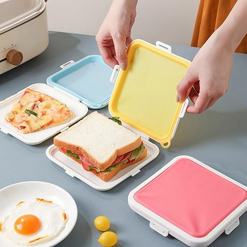4 Colección Sandwich Box Contenedor De Almacenamiento De