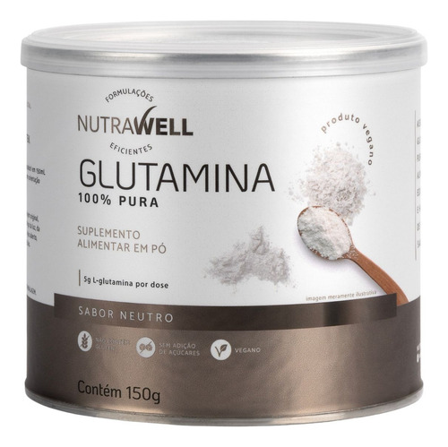 Glutamina Pura 150g em Pó Nutrawell