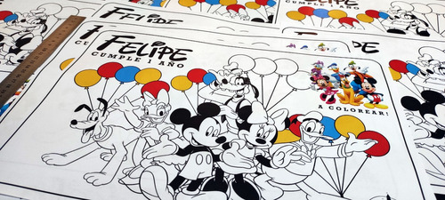 Individuales Deco Mesa Cumple Mickey Mouse Y Amigos X10u