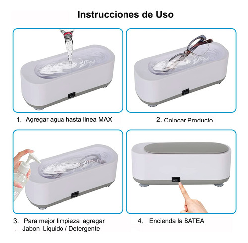 Batea Ultrasonido Limpiador Inyector Placas Ortodoncia S.