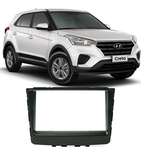 Moldura 2 Din Painel Hyundai Creta 2017 A 2019 Preto