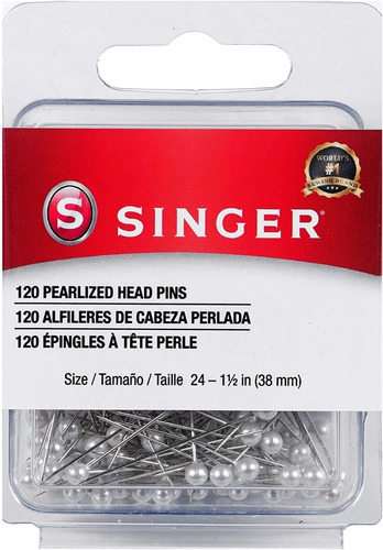 Alfileres De Cabeza Perlada Singer® 120 Unidades