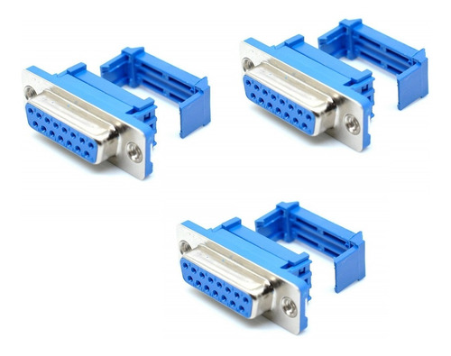 Conector Db15 Hembra P/cable Plano Idc Paq3pzas
