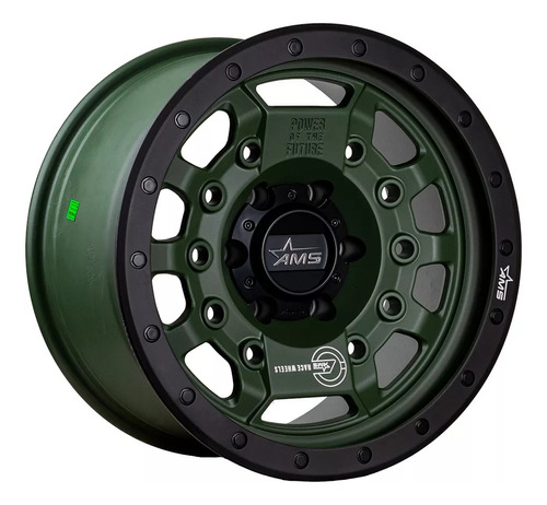 Llantas 17x9 6x139.7 Et-15 Ams Verde Matte Qc1939 (set De 4