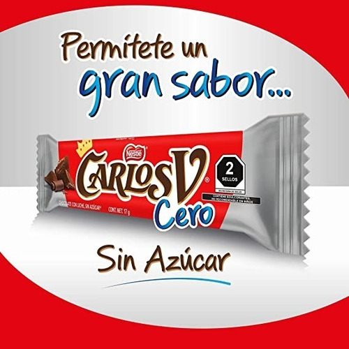 Carlos V Cero Chocolate Con Leche Sin Ázucar 10 Pzas 170g