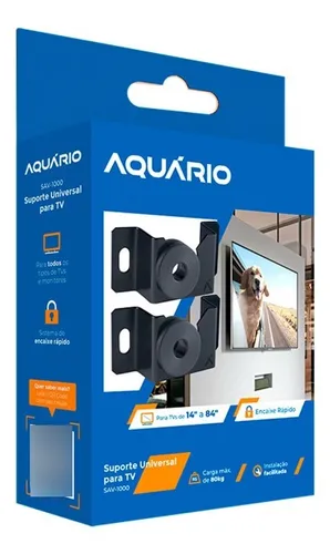 Suporte Aquiario SAV-1000 Universal Fixo Painel Tv Led Lcd 14 À 84 Polegadas Cor Preto