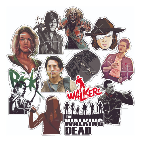 Pack Stickers Calcos Vinilos Serie The Walking Dead - Termo 