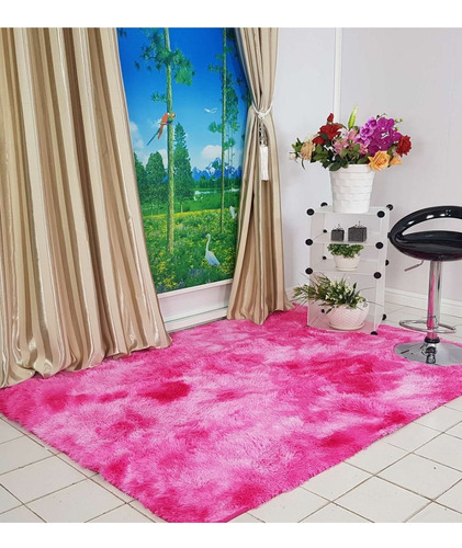 Alfombras Peluda Alfombra Fucsia Jasp 200x240 Antideslizante