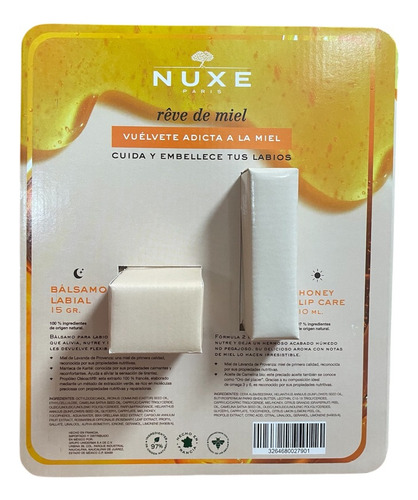 Kit Nuxe Honey, Cuidado De Labios, Día Y Noche 10ml Y 15 Ml