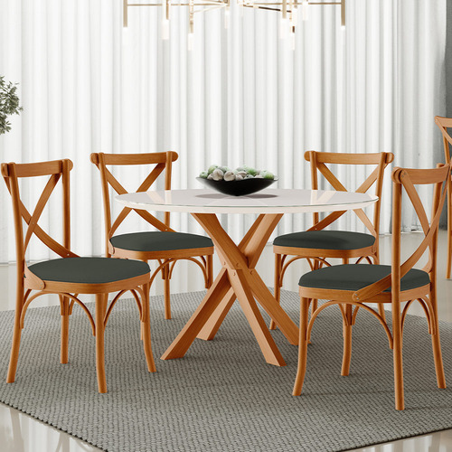 Kit 8 Cadeiras Sala Jantar Living Estofada Ávila Linho Verde