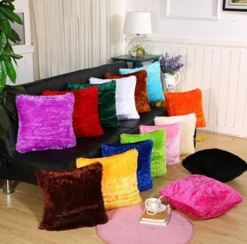 Fundas Para Cojines De Sofas Peludo ( Varios Colores)