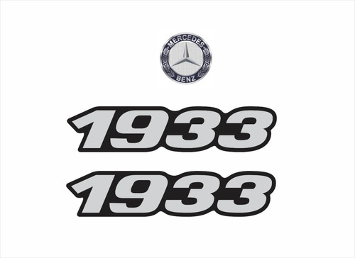 Adesivos Mercedes Benz 1933 Emblema Resinado 86 Compatível Cor PADRÃO