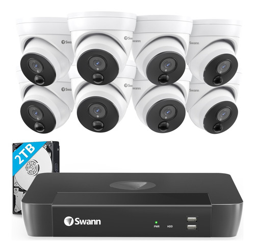 Swann Sistema De Camara De Seguridad Domo Nvr Para El Hogar 